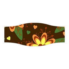 Floral Hearts Brown Green Retro Stretchable Headband by danenraven