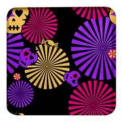 Seamless Halloween Day Of The Dead Square Glass Fridge Magnet (4 Pack) by danenraven