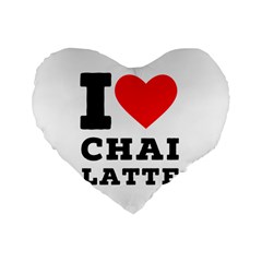 I Love Chai Latte Standard 16  Premium Flano Heart Shape Cushions by ilovewhateva