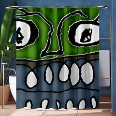 Extreme Closeup Angry Monster Vampire Shower Curtain 60  X 72  (medium)  by dflcprintsclothing