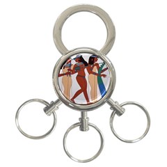 Egypt Fresco Mural Decoration 3-ring Key Chain by Mog4mog4