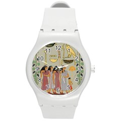 Egyptian Paper Women Child Owl Round Plastic Sport Watch (m) by Mog4mog4