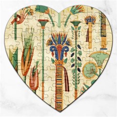 Egyptian Paper Papyrus Hieroglyphs Jigsaw Puzzle (heart)