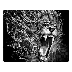 Lion Furious Abstract Desing Furious Premium Plush Fleece Blanket (large) by Mog4mog4