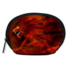 Fire Lion Flames Light Mystical Dangerous Wild Accessory Pouch (medium)