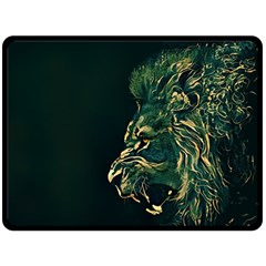 Angry Male Lion Two Sides Fleece Blanket (large) by Mog4mog4