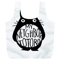 My Neighbor Totoro Black And White Full Print Recycle Bag (xxl)