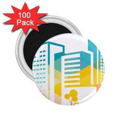 Silhouette Cityscape Building Icon Color City 2 25  Magnets (100 Pack)  by Mog4mog4