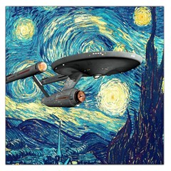 Star Starship The Starry Night Van Gogh Square Satin Scarf (36  X 36 ) by Mog4mog4