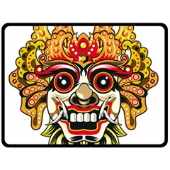 Bali Barong Mask Euclidean Vector Chiefs Face Fleece Blanket (large) by Mog4mog4