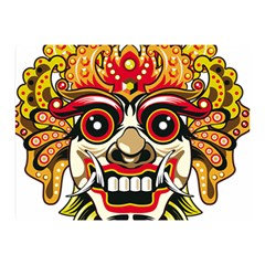 Bali Barong Mask Euclidean Vector Chiefs Face Two Sides Premium Plush Fleece Blanket (mini)