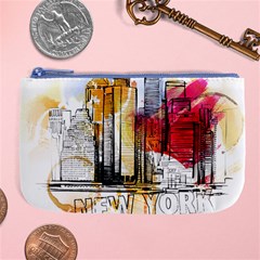 New York City Skyline Vector Illustration Large Coin Purse by Mog4mog4