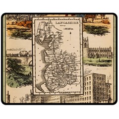 Antique Map Railway Lines Railway Train Char Two Sides Fleece Blanket (medium) by Mog4mog4