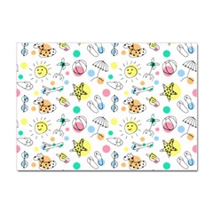 Summer Pattern Colorful Drawing Doodle Sticker A4 (100 Pack) by Bakwanart