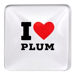 I Love Plum Square Glass Fridge Magnet (4 Pack)