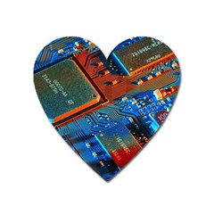 Gray Circuit Board Electronics Electronic Components Microprocessor Heart Magnet by Bakwanart