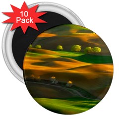 Landscape Usa Nature Washington State Trees Field Palouse 3  Magnets (10 Pack)  by Bakwanart