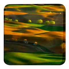 Landscape Usa Nature Washington State Trees Field Palouse Square Glass Fridge Magnet (4 Pack) by Bakwanart