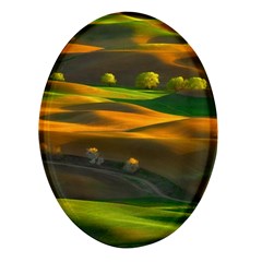 Landscape Usa Nature Washington State Trees Field Palouse Oval Glass Fridge Magnet (4 Pack) by Bakwanart