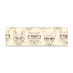 Seamless Pattern Hand Drawn-cats-with Hipster Accessories Sticker (bumper) by Vaneshart