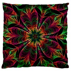 Multicolored Flower Mandala Wallpaper Kaleidoscope Pattern Standard Premium Plush Fleece Cushion Case (one Side) by 99art