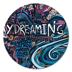 Graffiti Art Psychedelic Art Graphic Design Modern Art Magnet 5  (round) by 99art