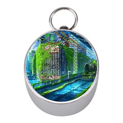 Anime Landscape Apocalyptic Ruins Water City Cityscape Mini Silver Compasses by 99art