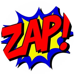 Zap Comic Book Fight Wooden Bottle Opener (round) by 99art