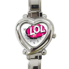 Lol-acronym-laugh-out-loud-laughing Heart Italian Charm Watch by 99art