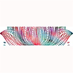 Lotus Feathers Boho Watercolor Large Bar Mat by 99art