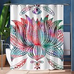 Lotus Feathers Boho Watercolor Shower Curtain 60  x 72  (Medium)  60 x72  Curtain