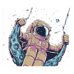 Drawing-astronaut Two Sides Premium Plush Fleece Blanket (small)