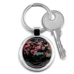 Pink Peony  Flower Key Chain (round) by artworkshop