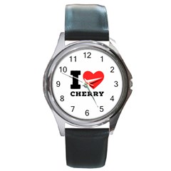 I Love Cherry Round Metal Watch by ilovewhateva