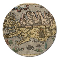 Iceland Cartography Map Renaissance Magnet 5  (round) by B30l