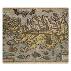 Iceland Cartography Map Renaissance Premium Plush Fleece Blanket (small) by B30l