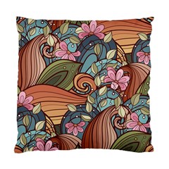 Multicolored Flower Decor Flowers Patterns Leaves Colorful Standard Cushion Case (one Side)