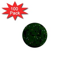 Circuit Board Conductor Tracks 1  Mini Magnets (100 Pack)  by Cowasu