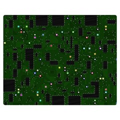 Circuit Board Conductor Tracks Premium Plush Fleece Blanket (medium) by Cowasu