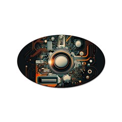 Illustrations Technology Robot Internet Processor Sticker Oval (100 Pack)