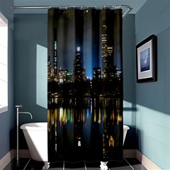 New York Night Central Park Skyscrapers Skyline Shower Curtain 36  X 72  (stall) 