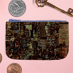 New York City Nyc Skyscrapers Large Coin Purse by Cowasu