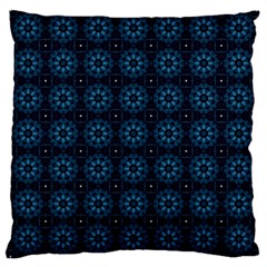 Blue Floral Pattern Geometric Pattern Large Cushion Case (two Sides)