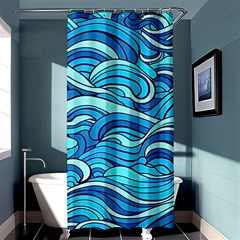 Pattern Ocean Waves Blue Nature Sea Abstract Shower Curtain 36  X 72  (stall)  by danenraven