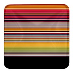 Neopolitan Horizontal Lines Strokes Square Glass Fridge Magnet (4 Pack)