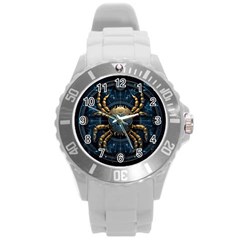 Cancer Star Sign Astrology Round Plastic Sport Watch (l) by Bangk1t