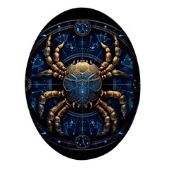 Cancer Star Sign Astrology Oval Glass Fridge Magnet (4 Pack) by Bangk1t