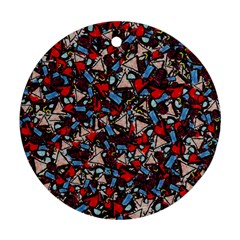 Harmonious Chaos Vibrant Abstract Design Ornament (round) by dflcprintsclothing