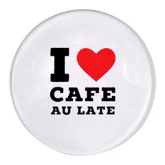 I Love Cafe Au Late Round Glass Fridge Magnet (4 Pack) by ilovewhateva