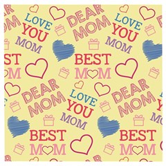 Love Mom Happy Mothers Day I Love Mom Graphic Pattern Wooden Puzzle Square by Ravend